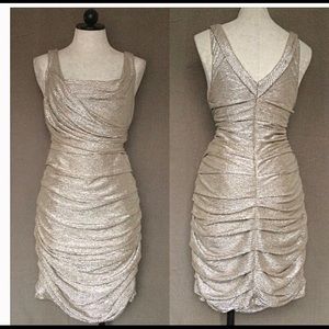Express Dress Gold Shimmer